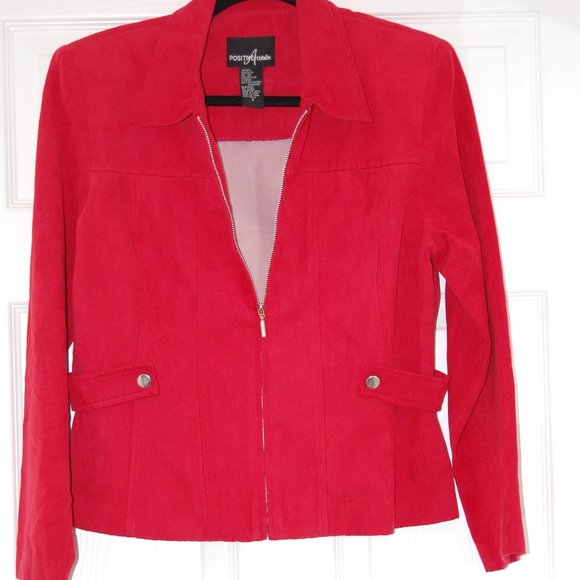 POSITIVE ATTITUDE Red Women's Zipper Jacket SIze 8 - Picture 5 of 10